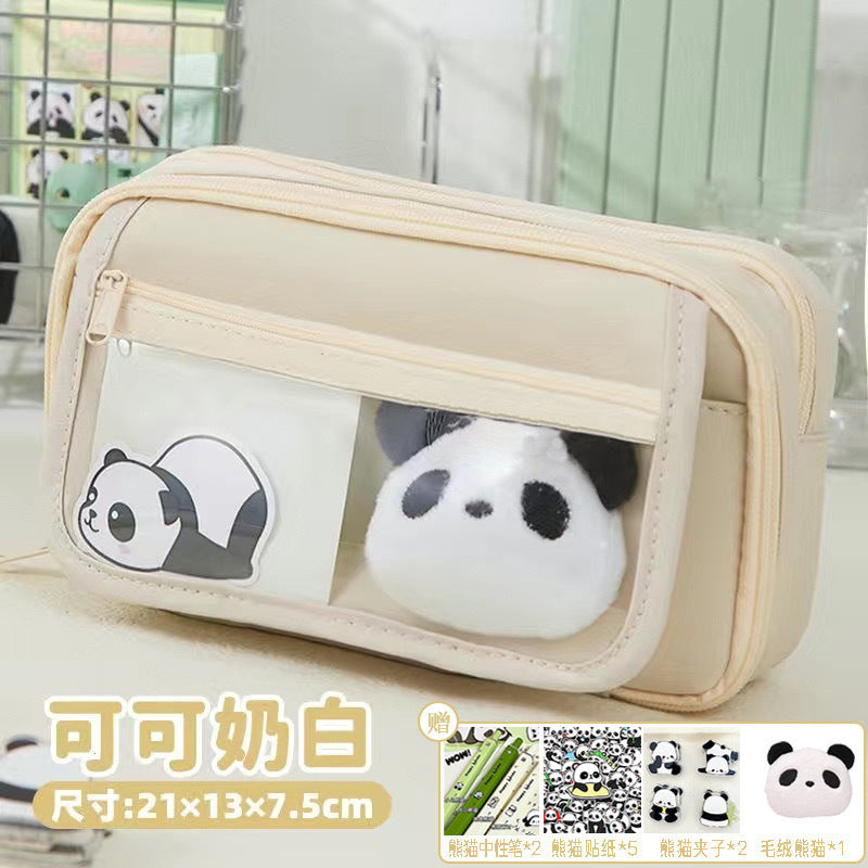 Large Capacity Pencil Case Kawaii Canvas Pencilcase School