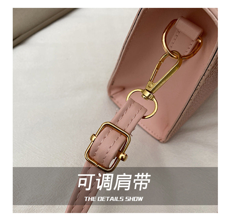 Bag2024New Fashion Small Square Bag Texture PU Handbag Retro Simple Shoulder Bag Trendy Versatile Crossbody