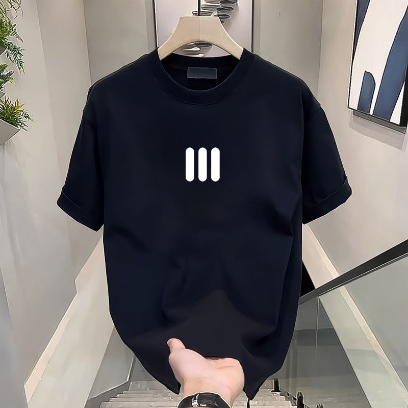 Cotton Short Sleeve t Men's Summer Casual Trendy Base Shirt Round Neck Loose Half Sleeve Cotton T-Shirt5New