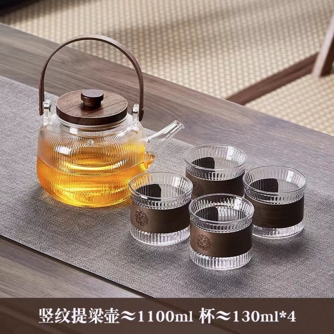 Glass Teapot with Steaming and Boiling Functions, Handle, Internet Celebrity Style, Heat-Resistant, High-Temperature, Fourth Generation Teapot