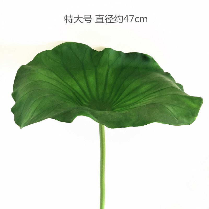 PU Lotus Leaf with Stem Artificial Lotus Leaf Lotus Bud Lotus Pod Chinese Countryside Style Buddhist Hall Decorative Flower Directly from Manufacturer