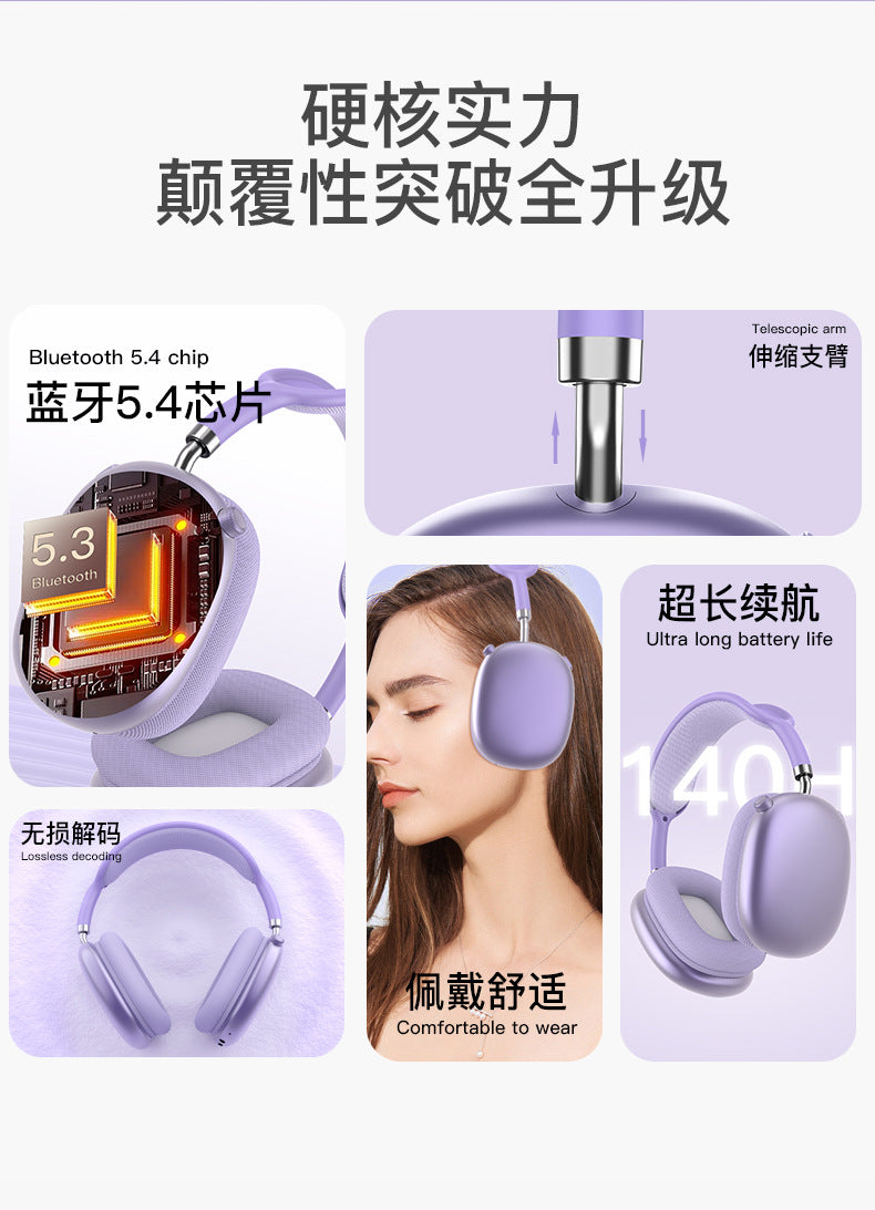 Cross-border Hot-Selling Retro P9 Plus Bluetooth Headphones Heavy Bass Wireless Sports Gaming Headphones Factory