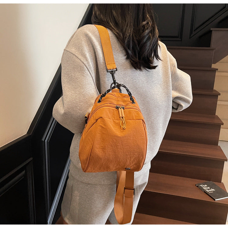 Cross-Border New Japanese Style Shell Small Backpack for Women, Commuting Versatile Crossbody Shoulder Bag, Fashionable Casual Mini Backpack