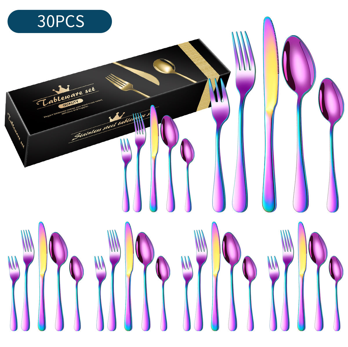 Spoon Wholesale Amazon Stainless Steel Cutlery Set20/30Set  Hotel and Home Use1010Cutlery Set