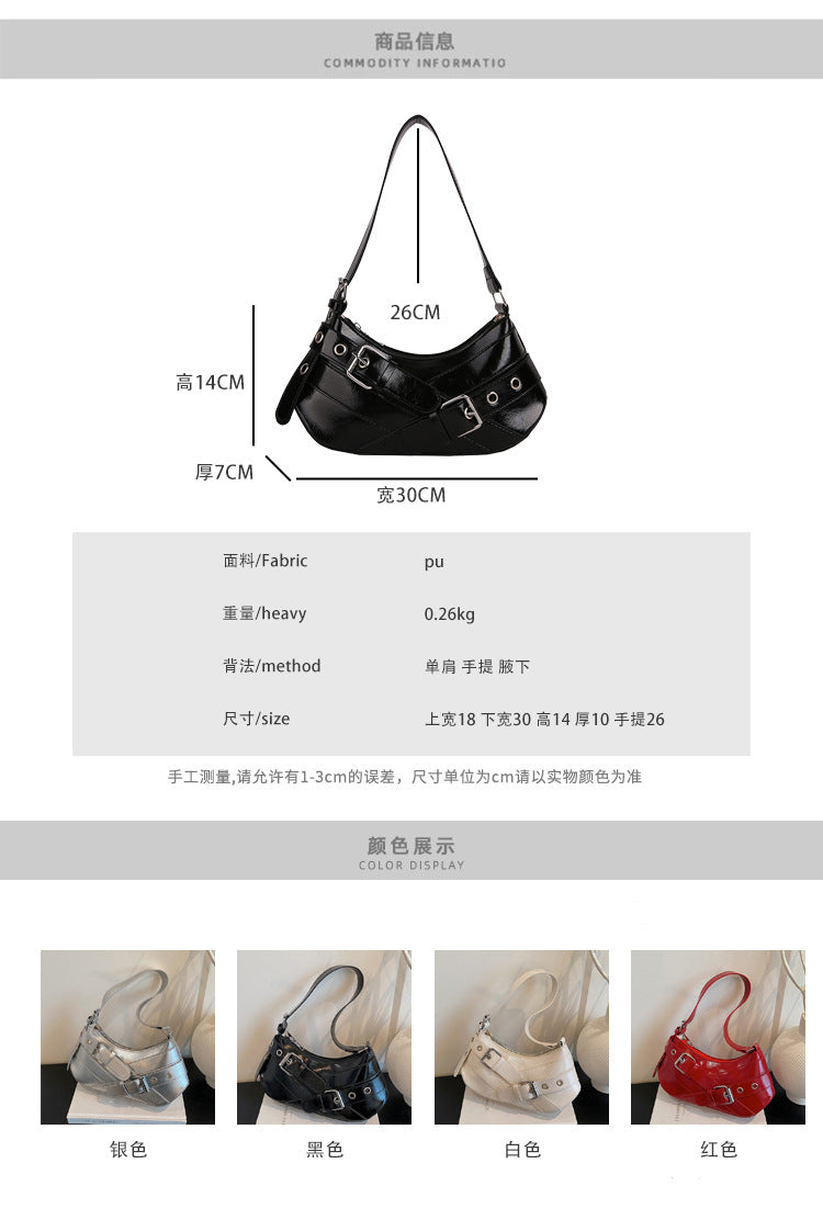Women's Bag2025New Bag Niche Texture Baguette Bag Retro Underarm Bag Versatile ins Trendy Single Shoulder Crossbody Bag
