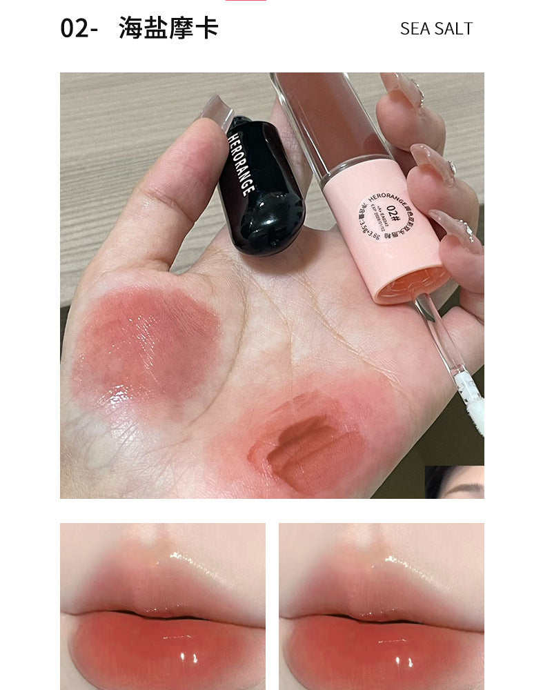 HERORANGE Moisturizing Dual-Ended Lip Gloss Velvet Matte Water Gloss Mirror Double Texture Non-Sticky Lipstick HR499
