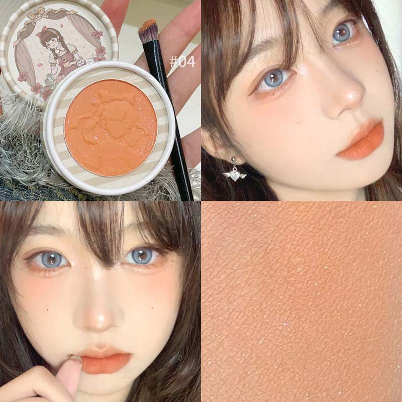 HERORANGE Little Fairy Embossed Blush Colorful Pure Desire Blush Purple Fine Shimmer Matte Contour Atmosphere Rouge595