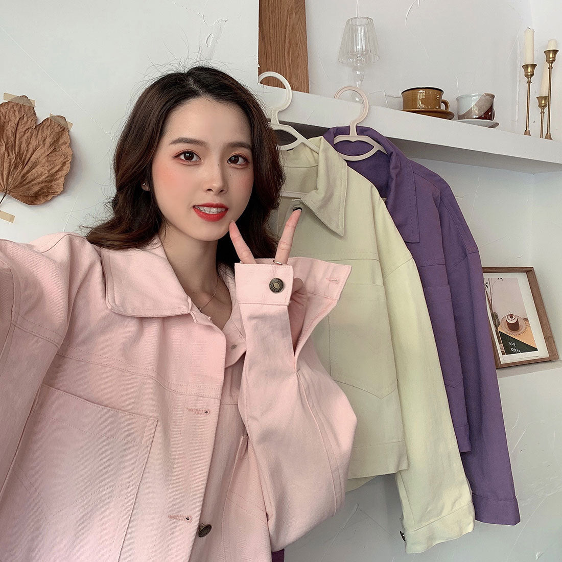 2022Spring and Autumn New Style Internet Celebrity Loose Versatile ins Trendy Short Fresh Denim Jacket for Women Loose Fit