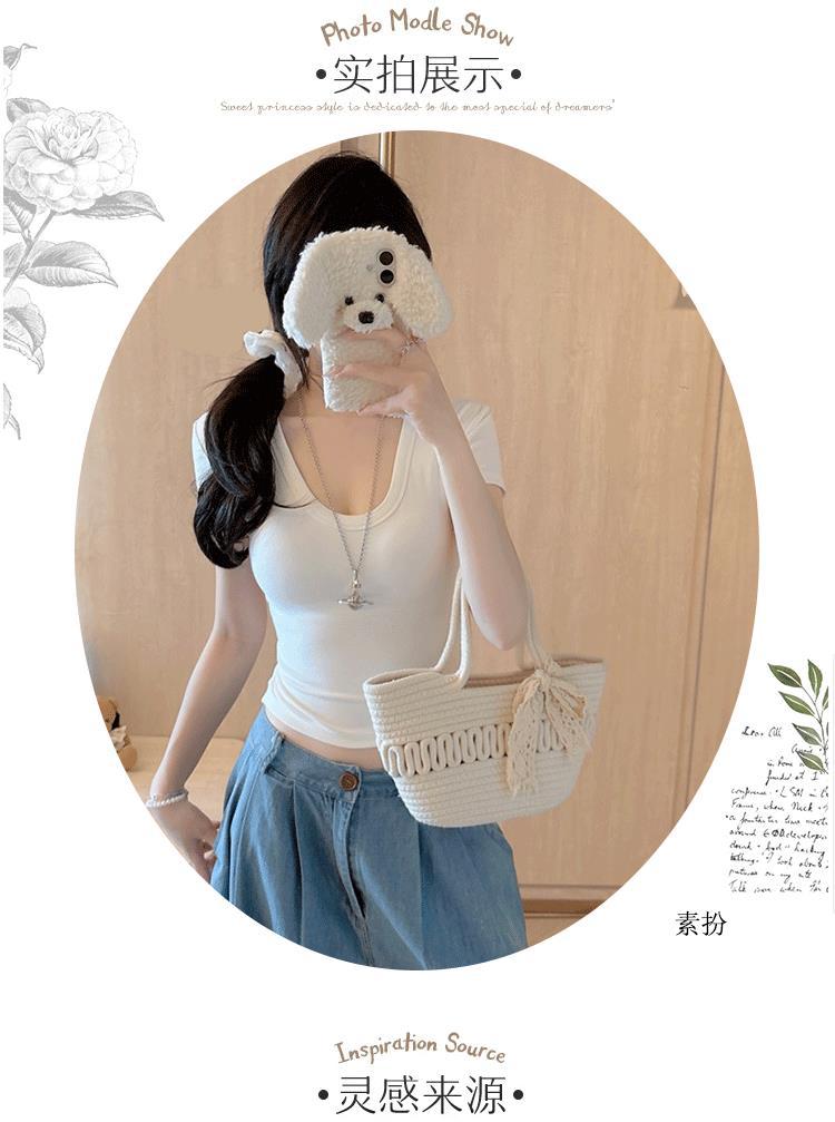 White u Pure Desire Slim Fit Tight Shoulder Short Sleeve t Women's Summer Shirt with Chest Pads Lace Hollow Out Hot Girl Short Top Black
