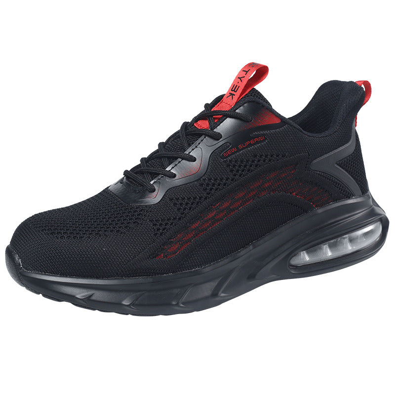 Zhen Gu Cross-Border Safety Shoes for Men and Women, Air Cushion Shock Absorption, Anti-Smash, Anti-Puncture, Breathable Safety Shoes with Steel Toe Cap for Men