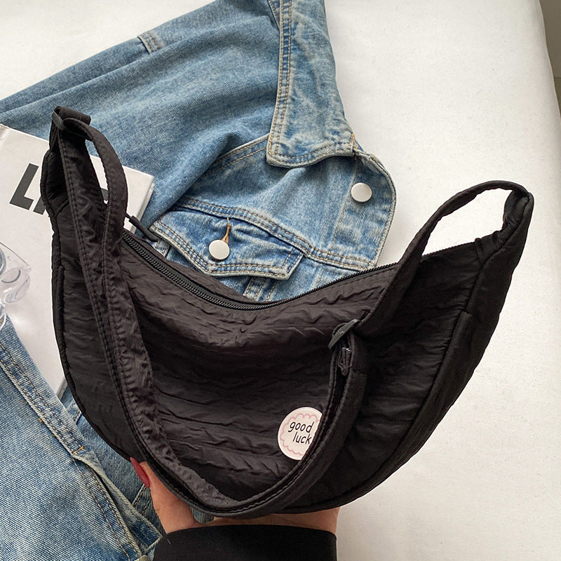 Cute and Versatile Niche Canvas Small Bag for Women2023New Women's Bag Korean Version Crossbody Bag Fashion Single Shoulder Dumpling Bag