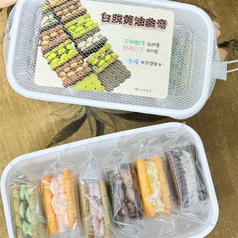 Frozen Chewy Butter Sandwich Cookies Matcha Chocolate Multi-flavor Ice Cream Texture Cake Snacks Factory