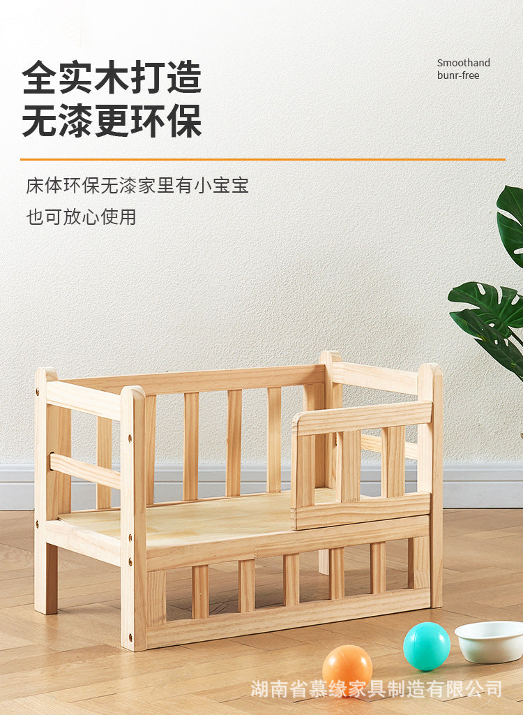 ✅Dog House Dog Bed Solid Wood Pet Bed Internet Celebrity Large Four Seasons Universal Large and Small Dogs Removable and Washable Off the Ground Teddy Cat