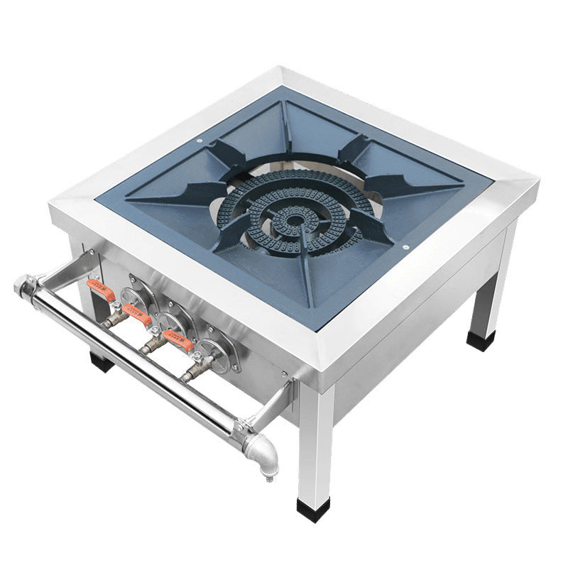 Free Shipping High Heat Commercial Low Soup Stove Stainless Steel Braised Meat Stove Single Burner Double Burner Triple Ring Low Foot Stove Gas Stove Soup Cooking
