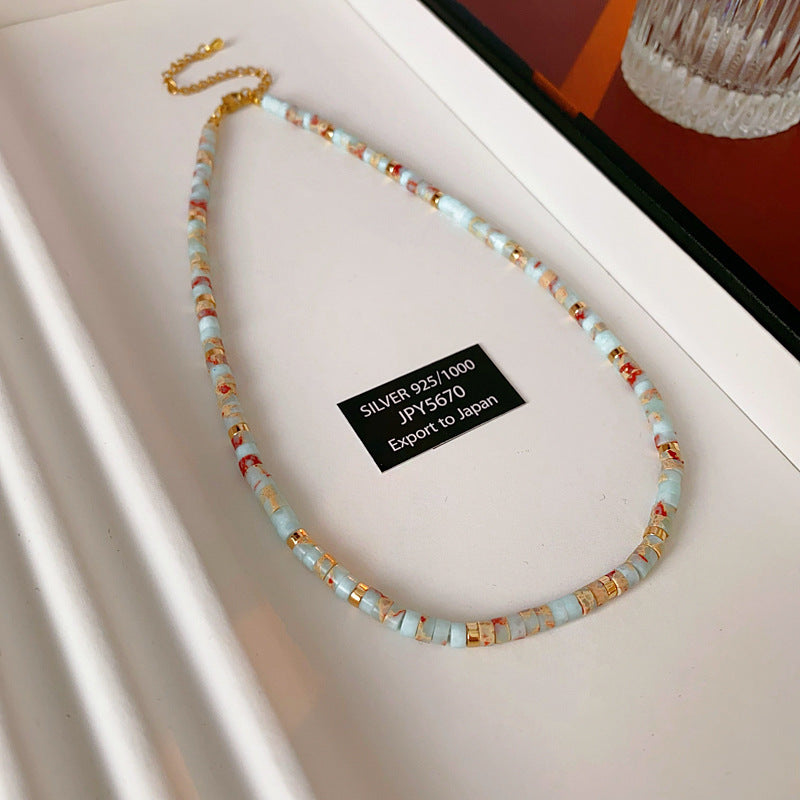 Baroque Freshwater Pearl Necklace Simple Elegant Colorful Beaded Collarbone Chain Niche Light Luxury High-End Sense Necklace for Women