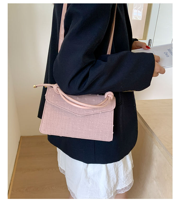 Simple Solid Color Trendy Fashionable Handbag2025Summer New Casual Elegant Single Shoulder Crossbody Small Square Bag for Women