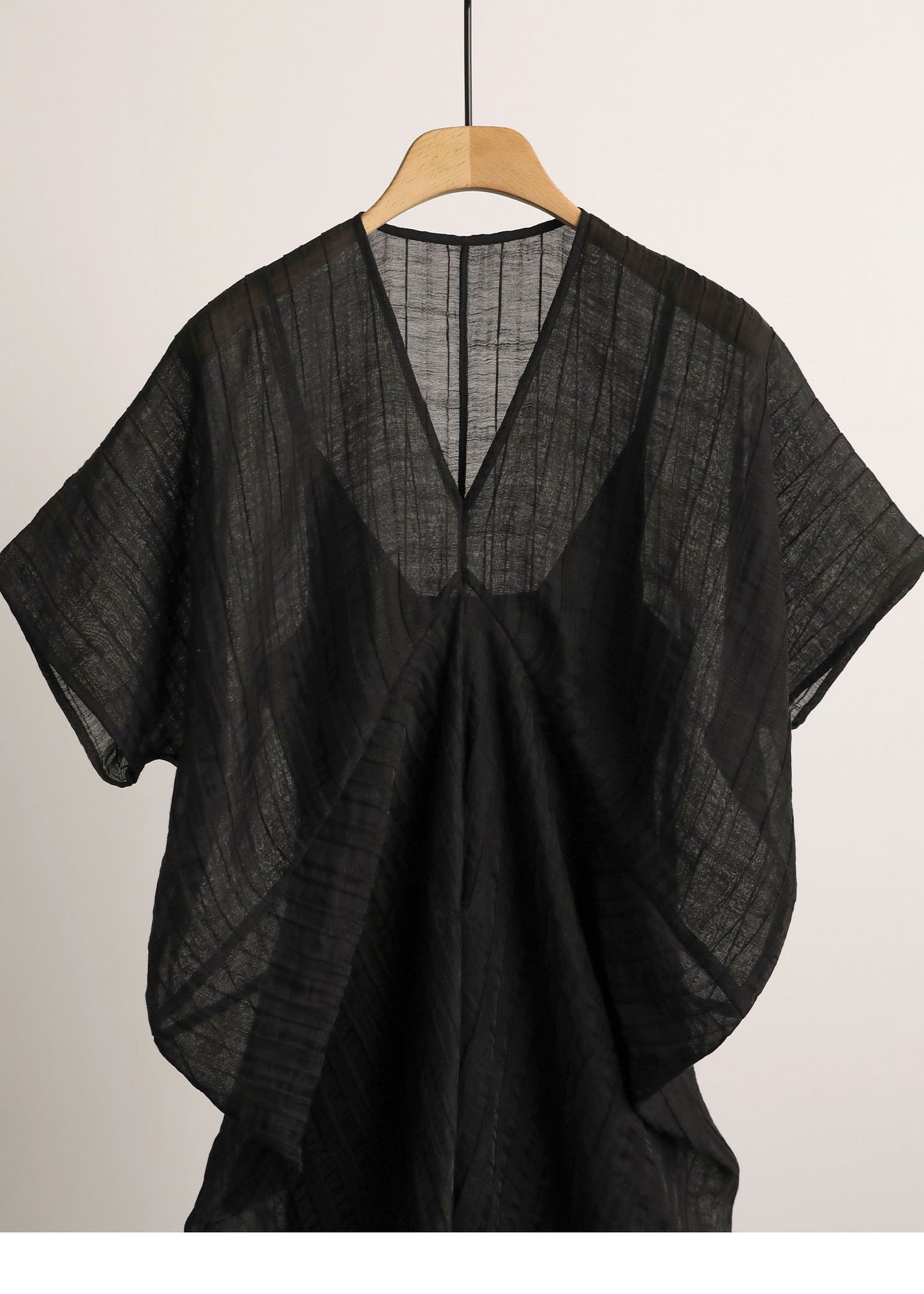 Spot Goods Gracefully Entering_Tencel Linen Blend Three-Dimensional Ribbed Texture Cocoon Design Dress2024Skirt