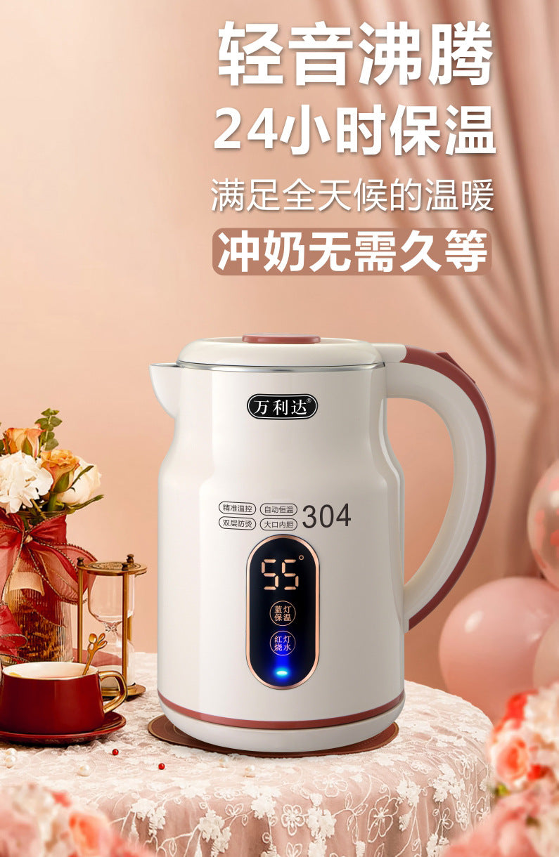 304Electric Kettle Household Durable Large Capacity Pregnant Baby Grade Insulation Electric Kettle Anti Scalding Electric Heating Boiling Kettle