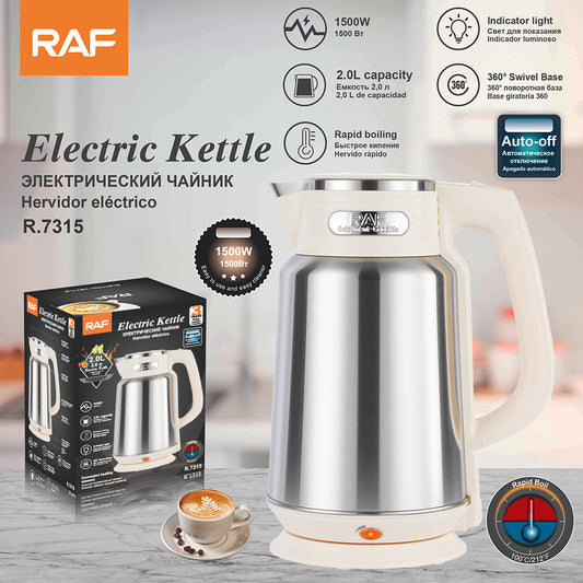 European Standard Cross-Border2.0L Electric Kettle Household Stainless Steel Electric Heating Kettle Automatic Power Off Fast Heating