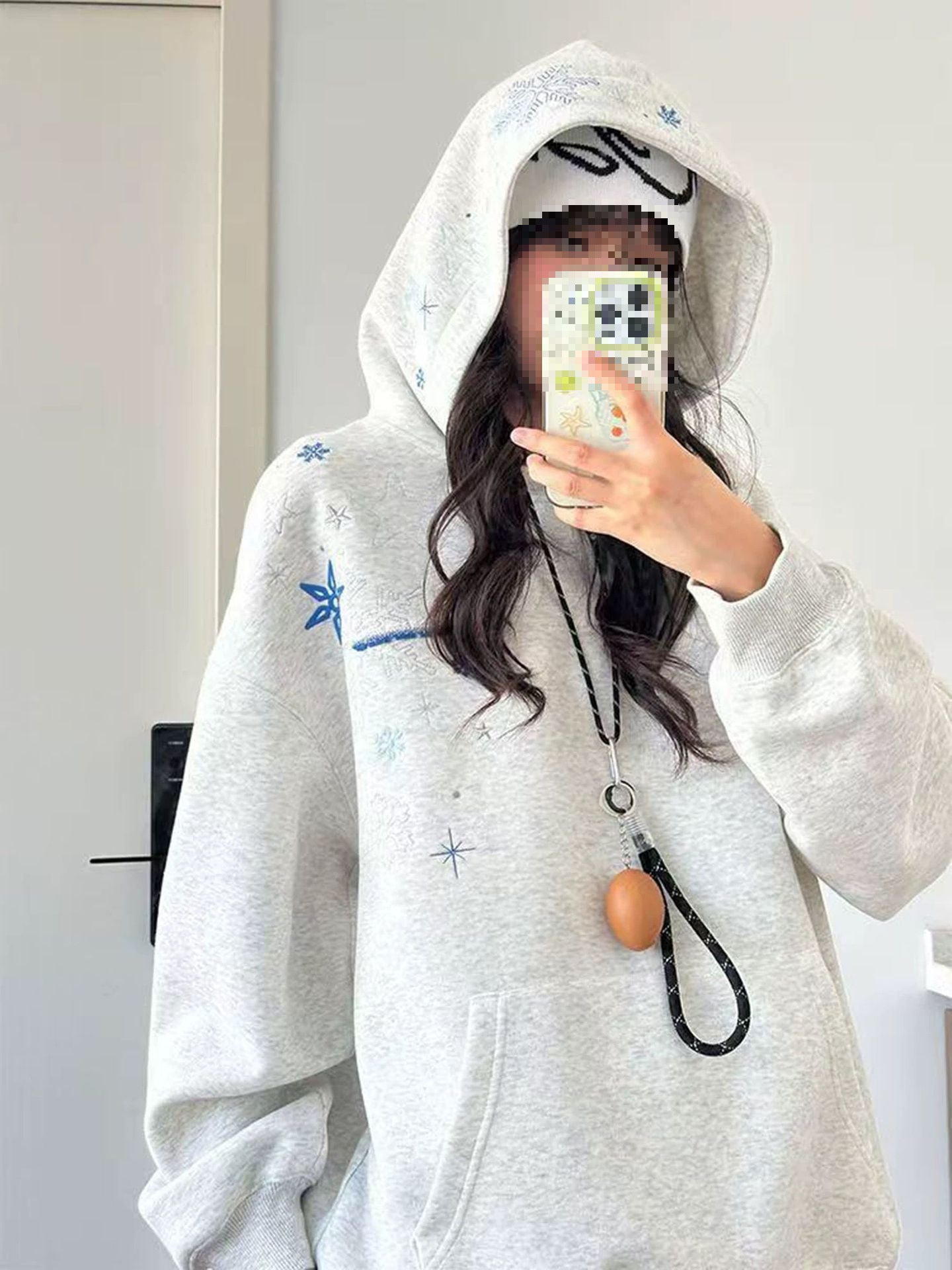 American High Street Snowflake Embroidered Sweatshirt Men and Women Couple Wear Heavy Hoodie2025Fashionable Brand Autumn Casual Jacket