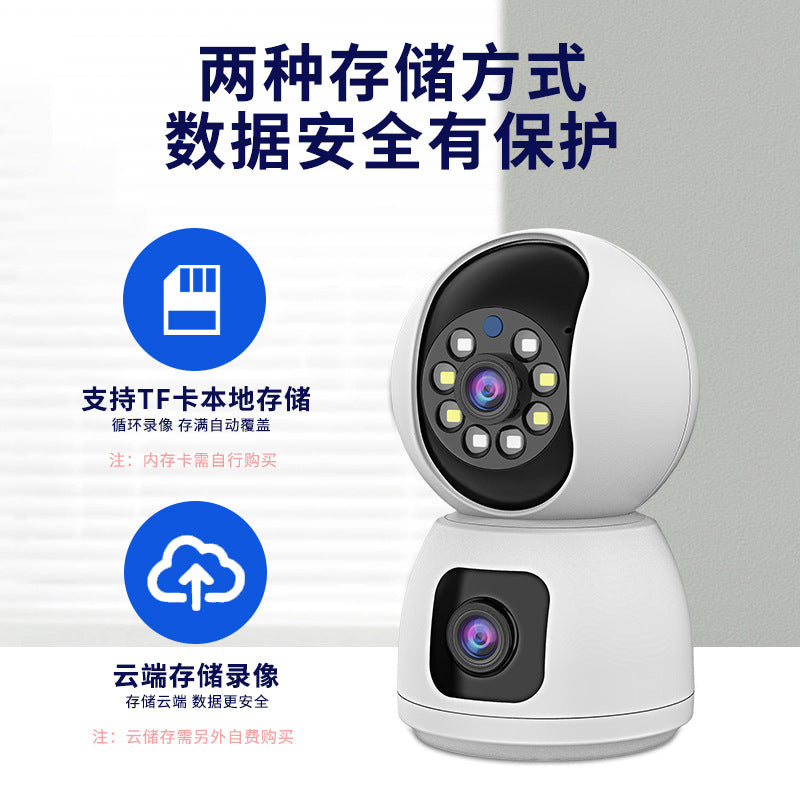 Monitor with Night Vision Surveillance Camera for Home Use Dual Screen360Degree Rotation Mobile Phone Remote Intercom