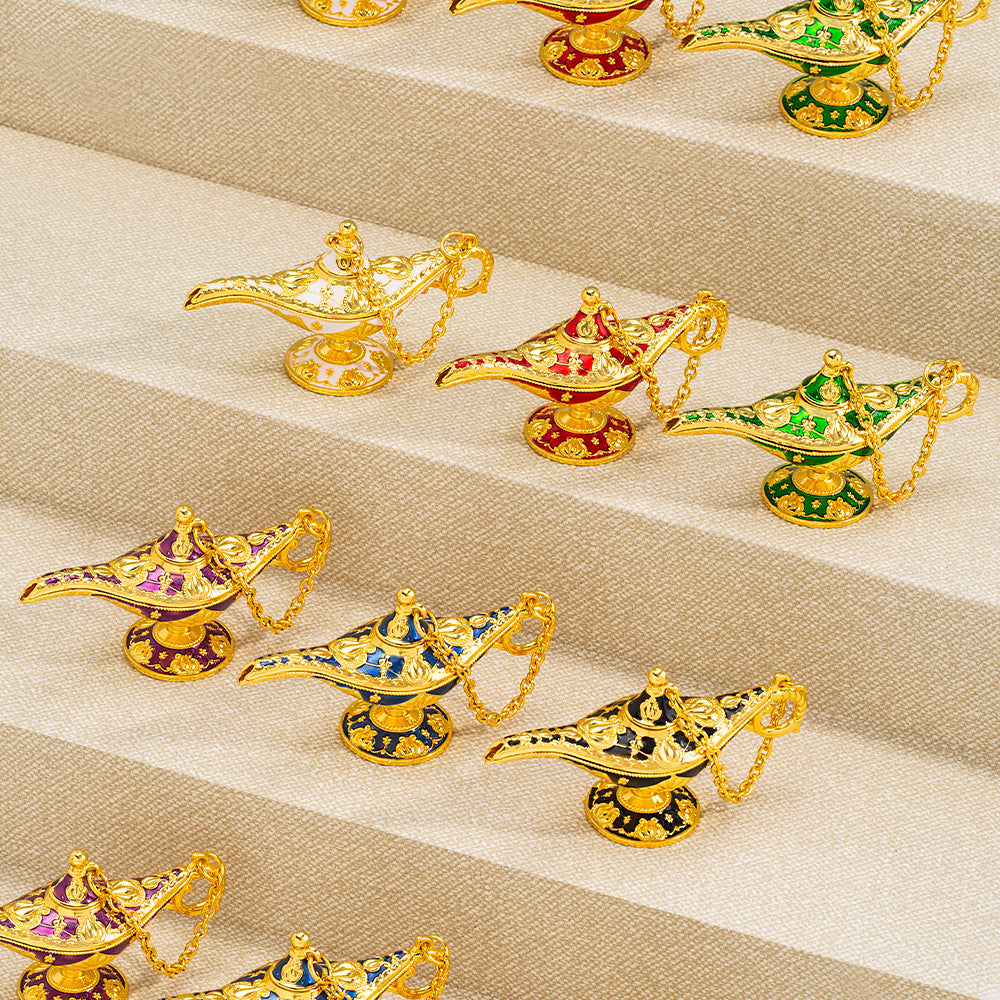 Cross-Border Hot Item Xiyin Aladdin's Magic Lamp Small Alloy Decorative Ornaments Crafts Pattern Magic Lamp