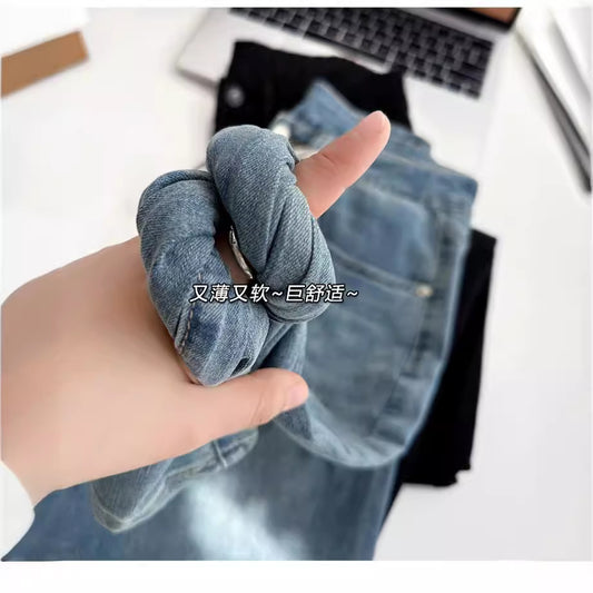 Thin and Soft Mask Pants！Summer Thin Jeans for Women Slimming Petite Nine-point Narrow Straight-leg Pants