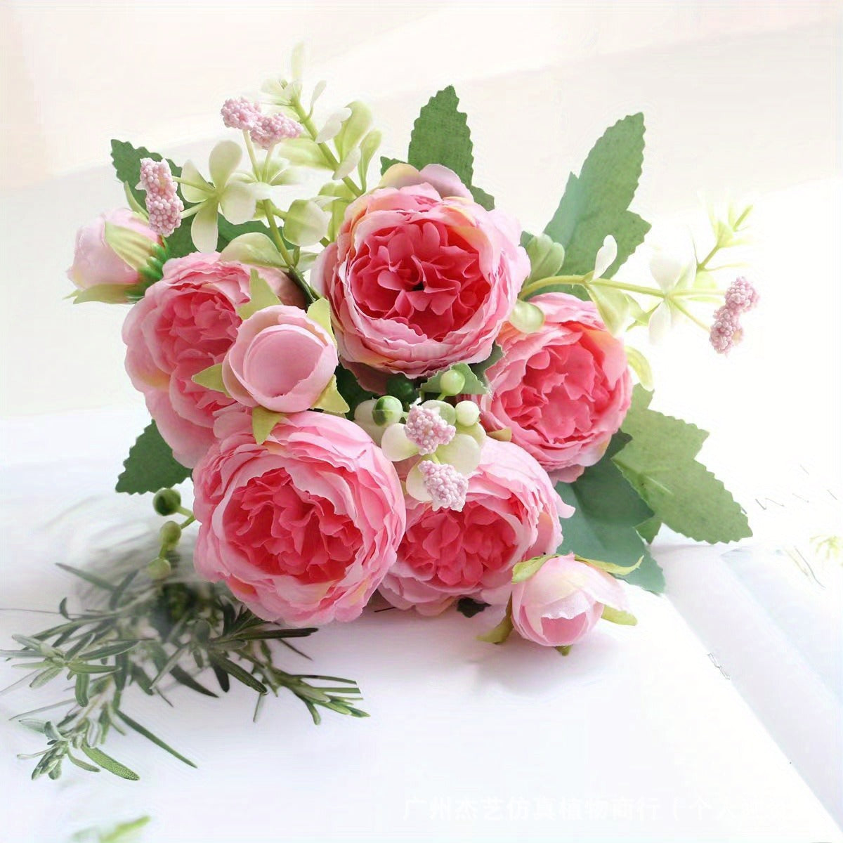 Artificial Bouquet Persian Rose5Head Bouquet Persian Rose Artificial Flower Wedding Arrangement Bride Handheld Flower Furniture Display