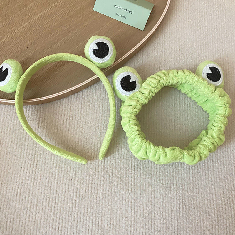 Cute Big Eyes Plush Frog Headband for Washing and Makeup, Non-Slip Daily Versatile Hair Accessory for Women Wholesale