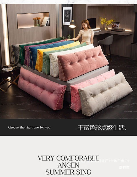 Triangular Bed Headrest Pillow Bed Cushion Double Backrest Soft Pack Waist Support Sofa Bedroom Plush Removable Washable Tatami