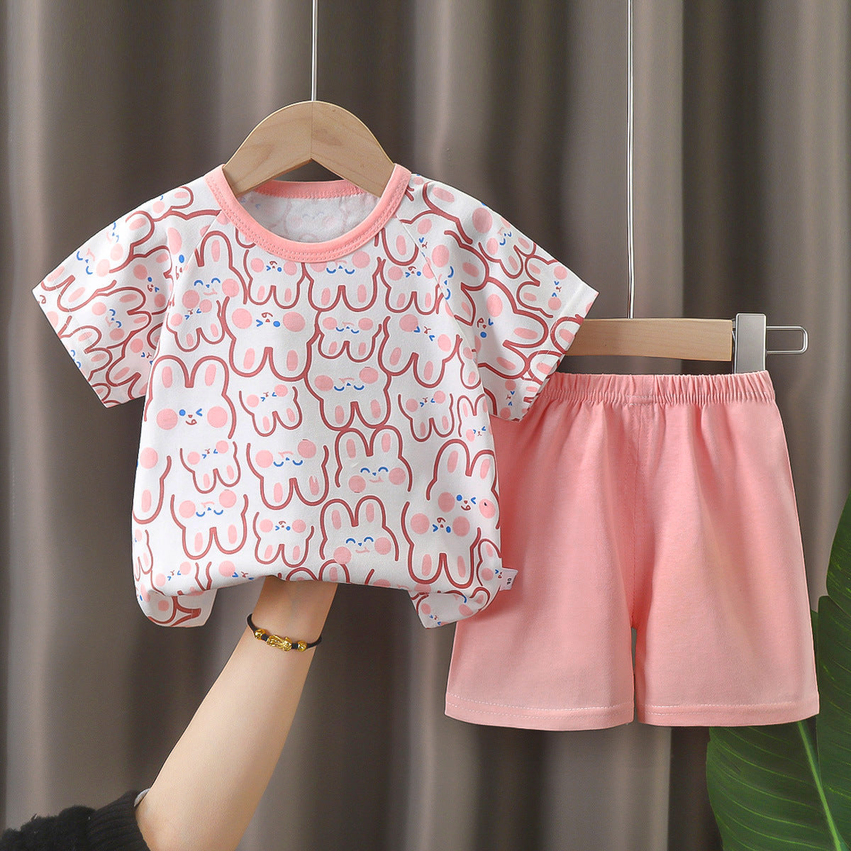 Children's Summer Short Sleeve Set a Cotton-like Boys' and Girls' Clothing t T-shirt Baby Summer Clothing2025Children's Clothing