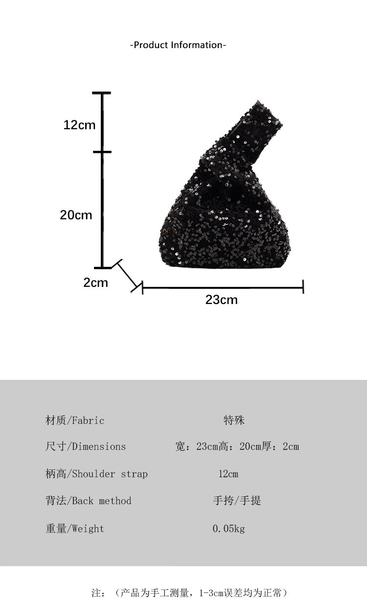 Fashion New Trendy Bag Niche Design Sequin Underarm Bag Trendy Niche Style High-End Single Shoulder Handbag