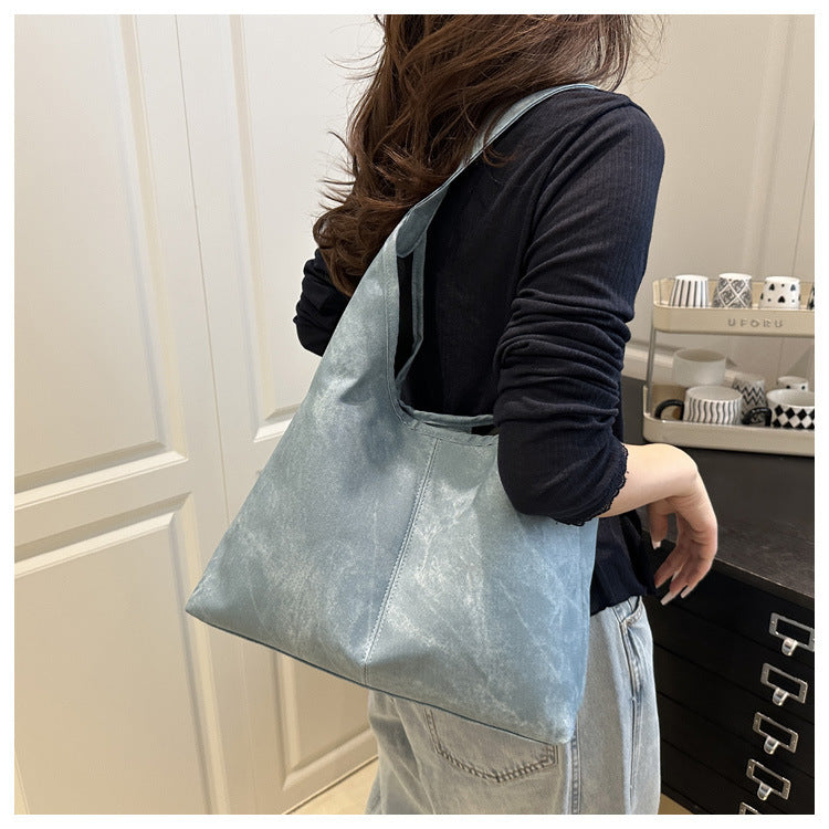 European and American Style Large Capacity Women's Bag2025Summer New Fashionable Single Shoulder Tote Bag Casual Underarm Bag