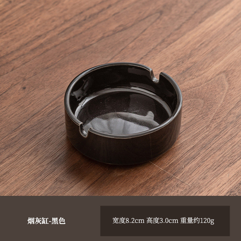 Large Ashtray Creative Personality Ceramic Ashtray Home Retro Chinese Style Living Room Light Luxury Office Trendy Ashtray