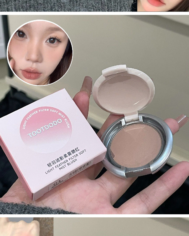 Toot Dodo Light Feather Filter Shadow Soft Mist Blush Low Saturation Facial Contouring Brightening Whitening Rouge for Beginners T854