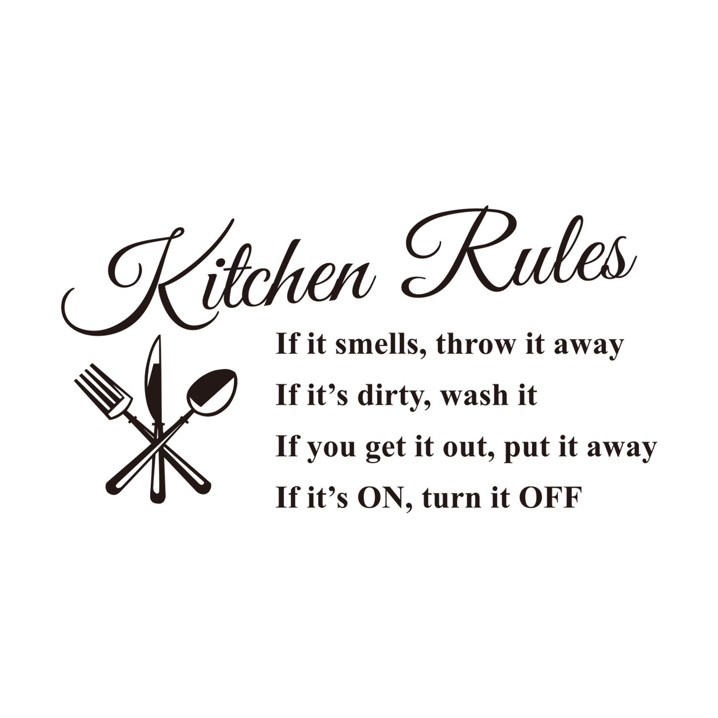 kitchen rules Kitchen Rules Personalized Wall Stickers Removable Kitchen Proverbs Wall Decals PH2358