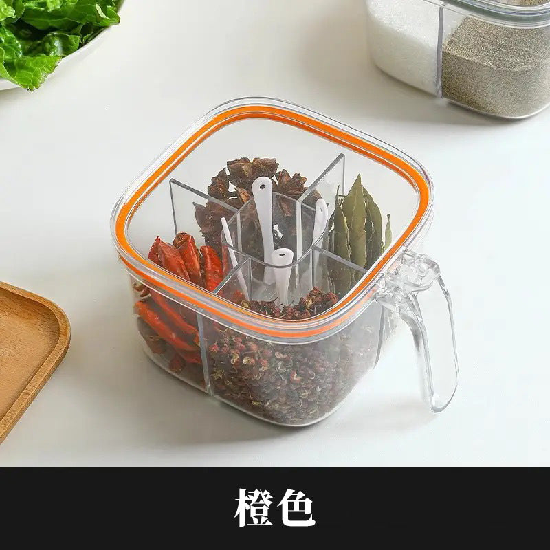 Seasoning Box Household Kitchen Seasoning Jar Combination Set Integrated Multi-Grid Salt Msg Pepper Storage Seasoning Seasoning Bottle