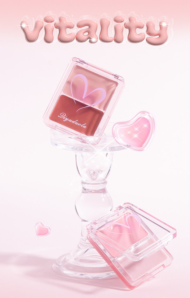 Qiyu Dora Water Glow Blush Palette Hydrating Natural Contour Highlight Expanding Color Face Brightening v864