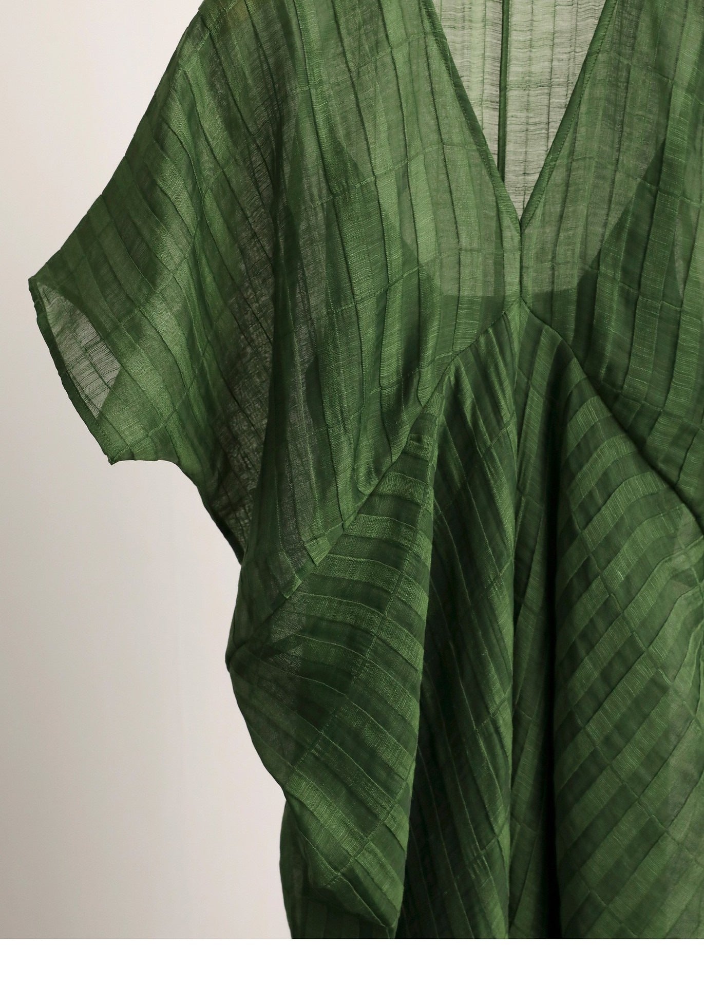 Spot Goods Gracefully Entering_Tencel Linen Blend Three-Dimensional Ribbed Texture Cocoon Design Dress2024Skirt