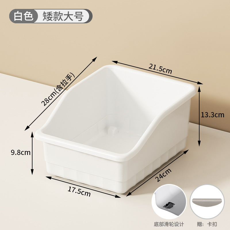 Cabinet Storage Box with Wheels Gap Sundries Kitchen Organizer Box Household Large Capacity Multifunctional Cabinet Storage Box