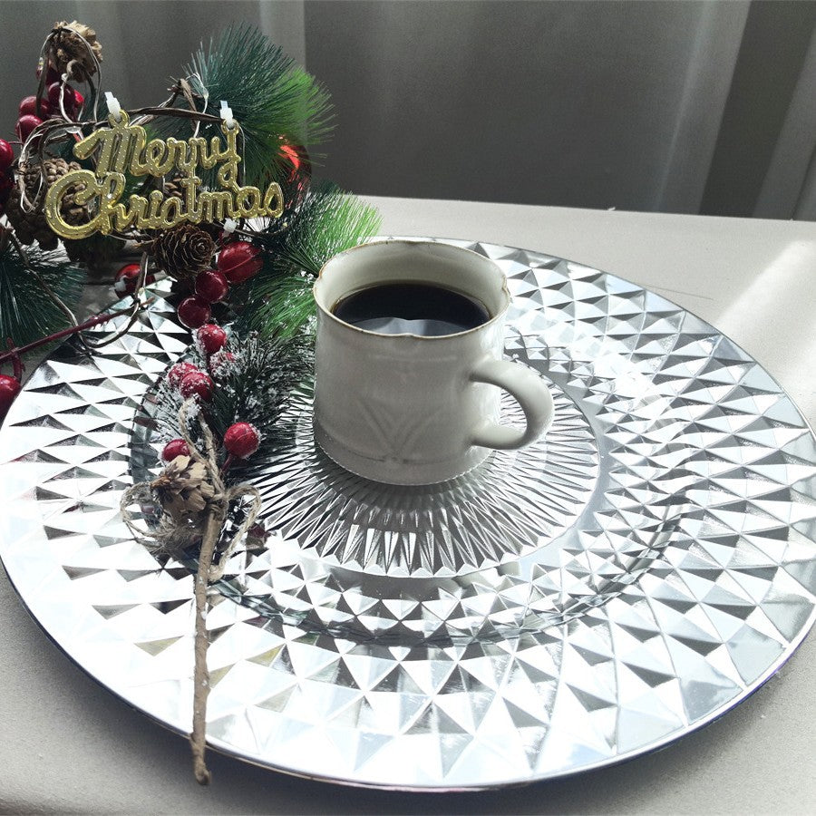 Foreign Trade charger plates Diamond-shaped Plate Western Restaurant Dinner Party Dining Tray Christmas Party Decoration Mat Tray