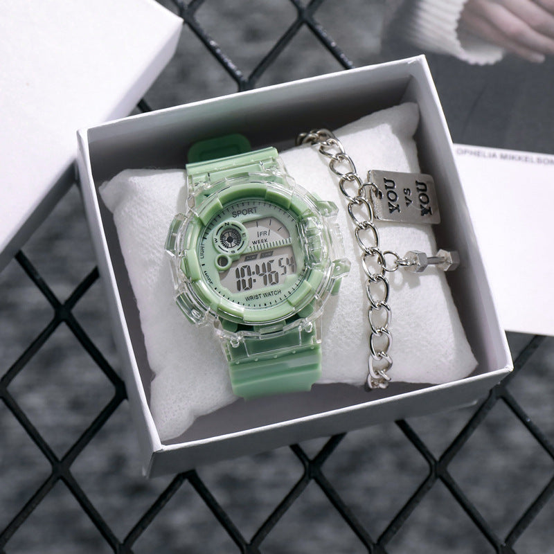 High-Value Electronic Watch for Female Students, Multi-Functional Sports Watch with Alarm Clock, Luminous, Waterproof, Trendy Personality for Middle School Boys
