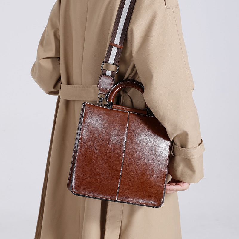 Cross-border Tote Bag for Women2024Summer new soft leather large capacity niche high-end genuine leather single shoulder crossbody bag