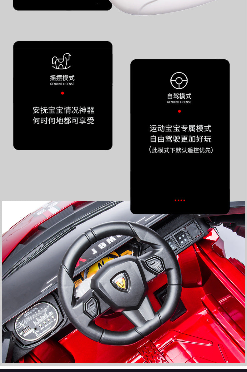 Suitable for Lamborghini Electric Car Toy Car, Ride-On Car for Kids, Universal Swing Remote Control Car for Children
