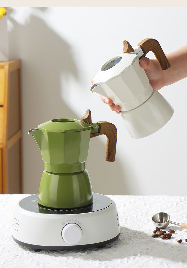 Moka Pot Home Use Small Coffee Pot Coffee Brewing Set Double Valve Hand Brew Pot Espresso Extraction Italian Coffee Machine