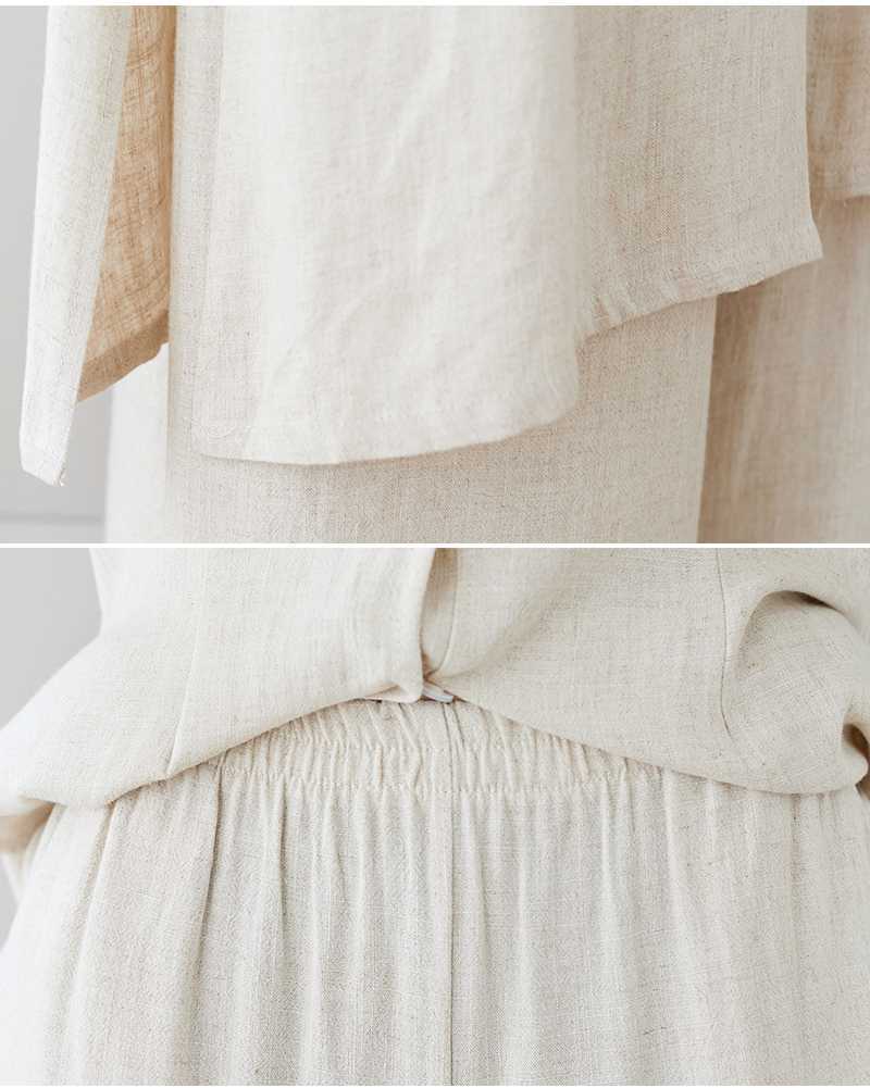Real Shot 2024Linen Tea Clothing Spring and Autumn Zen Style Layperson Clothing Hanfu Chinese Style Tang Suit Set