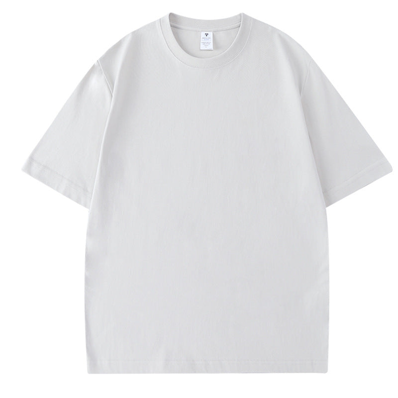 230G Men's Pure Cotton Crew Neck t Short-sleeve Drop Shoulder Cotton Workwear Printed Summer American Style oversize Men's Clothing t
