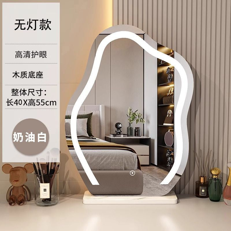 High-Value Cloud Makeup Mirror Desktop LED Desktop Bedroom with Light Internet Celebrity Dressing Mirror Dressing Table Internet Celebrity Mirror