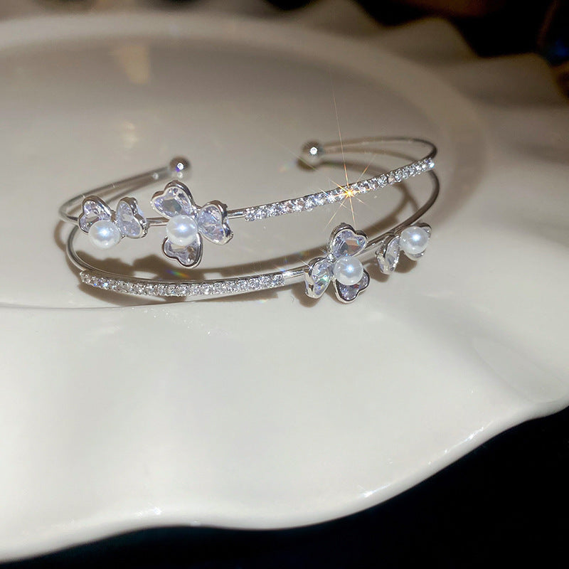 Baroque Pearl Wrap Open Bracelet Fashionable Light Luxury Elegant High-end Bracelet New Style Hand Jewelry Wholesale