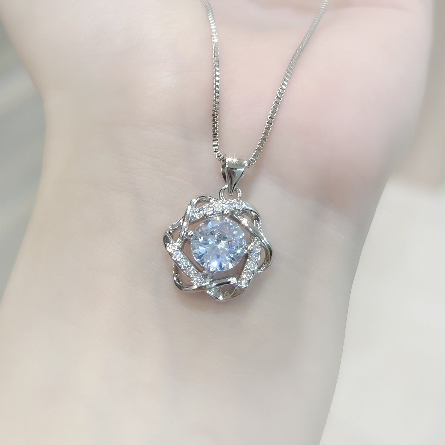 TikTok Live Full Diamond Hexagram Ring Earrings Pendant Necklace18K Gold Rotating Windmill Diamond Ring Jewelry Set